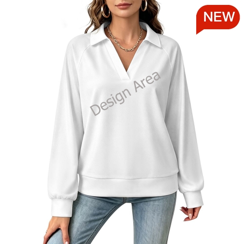 Women's Long Sleeve V-Neck Sweatshirt