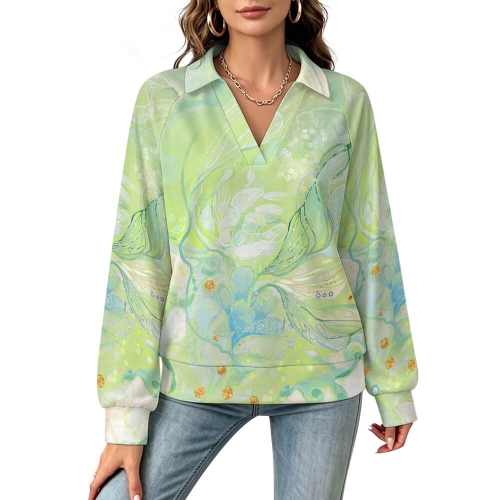 Women's Long Sleeve V-Neck Sweatshirt