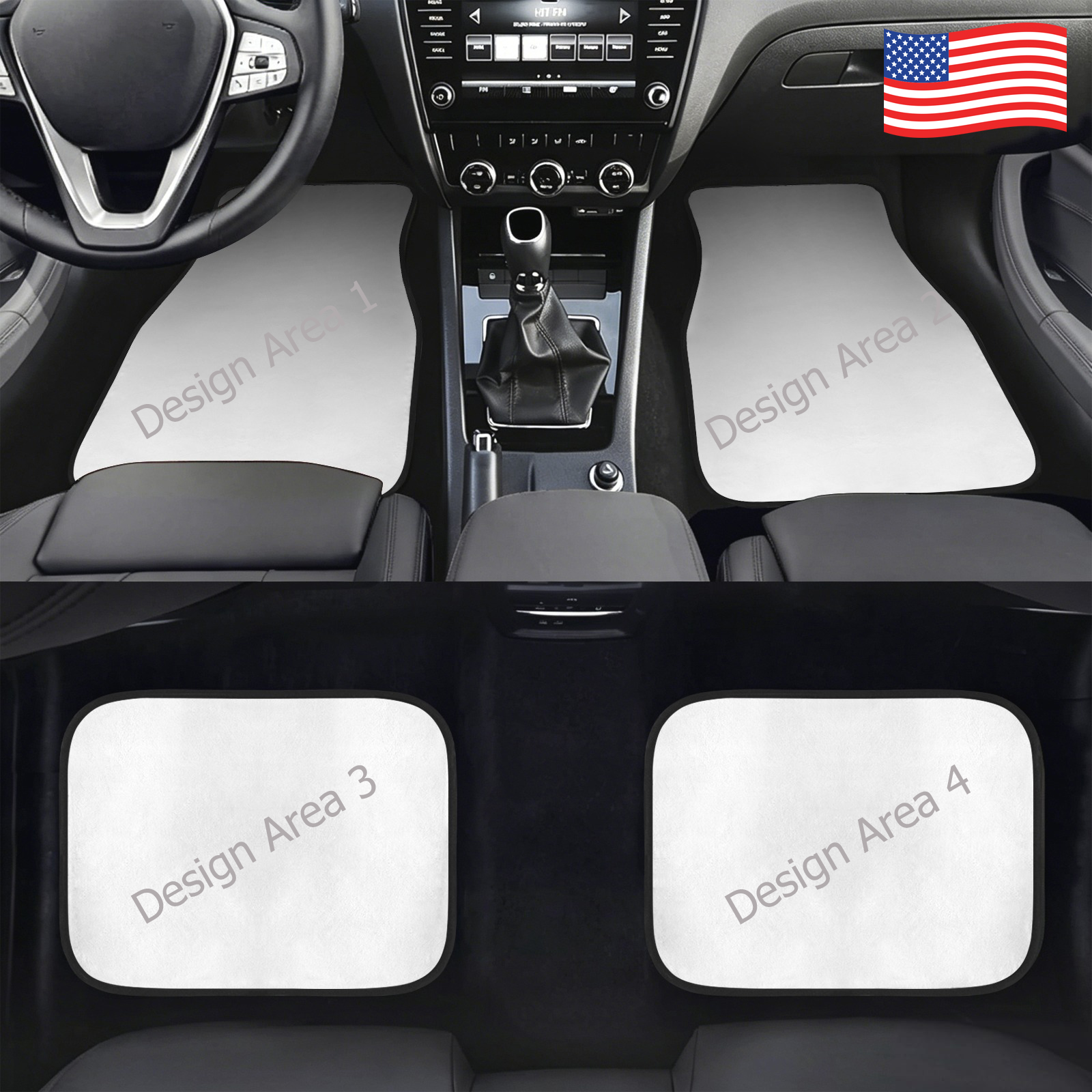 4-Piece Car Floor Mats (Different Designs on Each Mat)