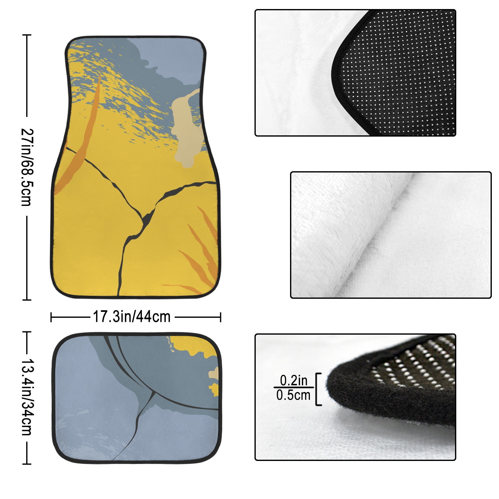 4-Piece Car Floor Mats (Different Designs on Each Mat)