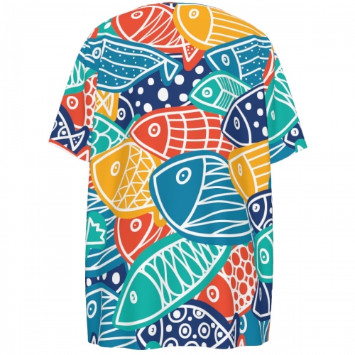 Women‘s Square Neck Short Sleeve T-Shirt with Buttons