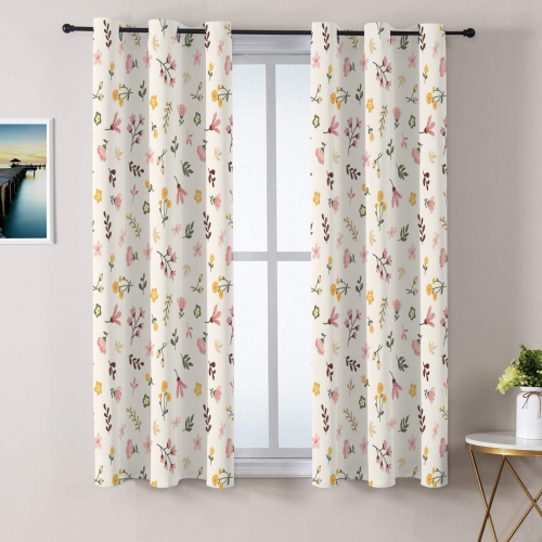 Blackout Fabric Grommet Curtain 42x63inch (Set of 2)