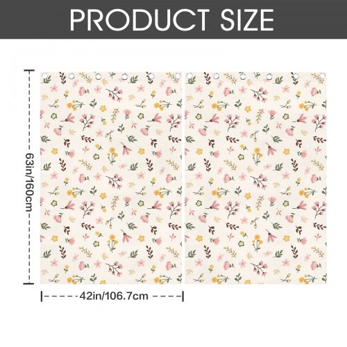 Blackout Fabric Grommet Curtain 42x63inch (Set of 2)