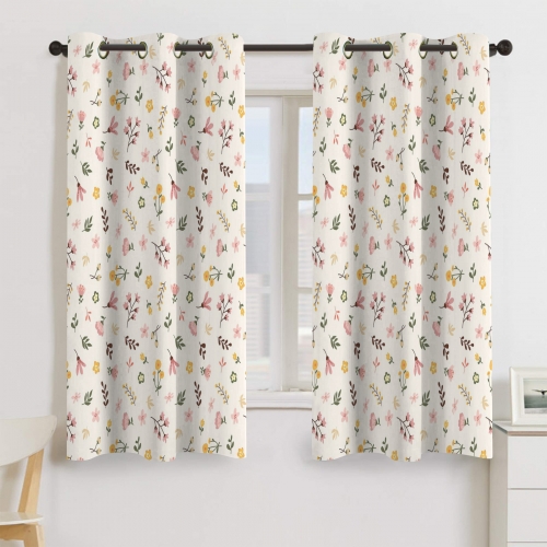 Blackout Fabric Grommet Curtain 52x63inch (Set of 2)