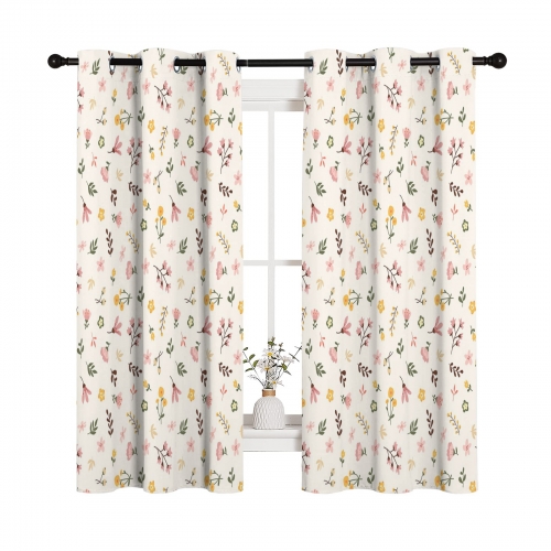 Blackout Fabric Grommet Curtain 52x63inch (Set of 2)