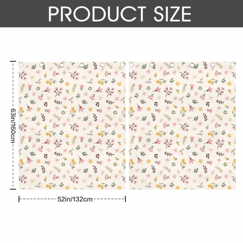 Blackout Fabric Grommet Curtain 52x63inch (Set of 2)