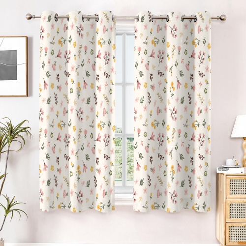 Blackout Fabric Grommet Curtain 52x63inch (Set of 2)