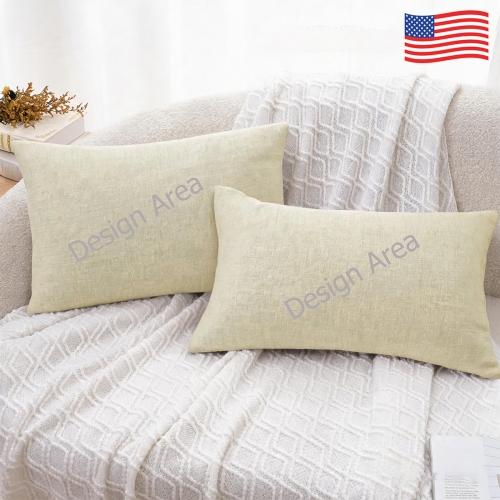 Linen Pillow Case 20x12inch (One Side, 2-Pack)