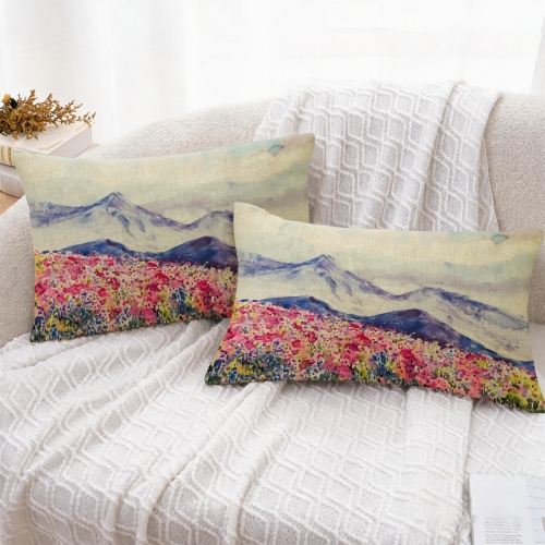 Linen Pillow Case 20x12inch (One Side, 2-Pack)