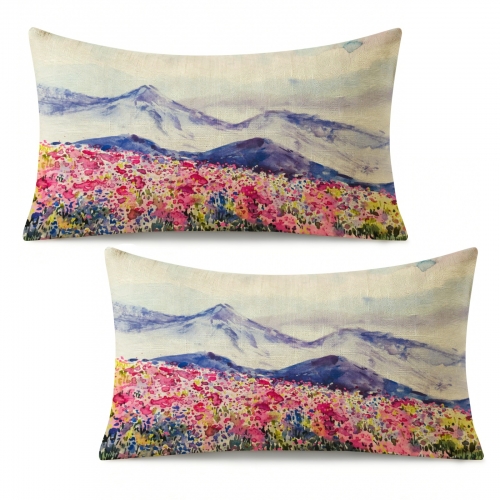 Linen Pillow Case 20x12inch (One Side, 2-Pack)