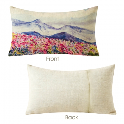 Linen Pillow Case 20x12inch (One Side, 2-Pack)