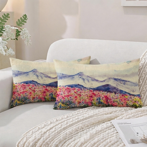 Linen Pillow Case 20x12inch (One Side, 2-Pack)