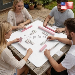 Stitched-Edge Mahjong Table Mat 33x33inch