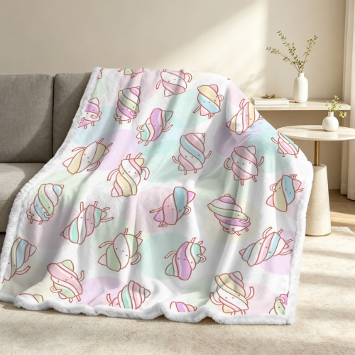 Double-Layer Flannel Sherpa Blanket 150 x 200cm