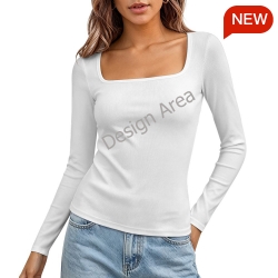 Women's Square Neck Long Sleeve Shirt