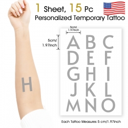 Personalized Temporary Tattoo (1 Sheet, 15 Separate Designs)