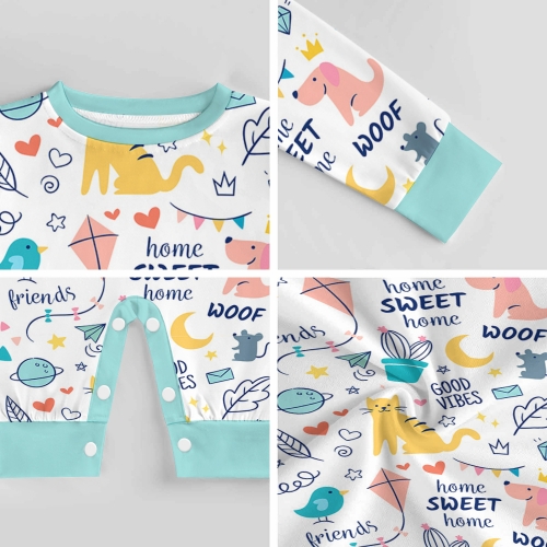 All Over Print Cotton Baby's Long Sleeve Romper