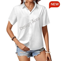 Women's Collared Pocketless Short Sleeve Shirt