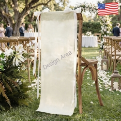 Cotton Linen Tapestry with Satin Ribbons 12x40inch