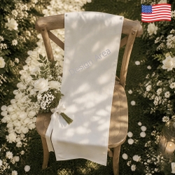 Cotton Linen Tapestry with Satin Ribbons 15x50inch