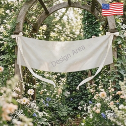 Cotton Linen Tapestry with Satin Ribbons 40x12inch