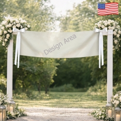 Cotton Linen Tapestry with Satin Ribbons 75x24inch