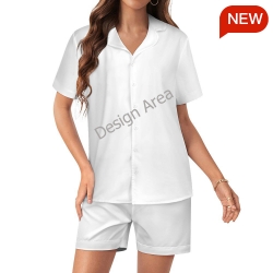 Women's Satin Camp Collar Short Sleeve Pajama Set