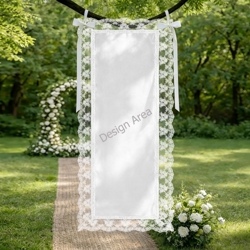 Peach Skin Tapestry with Lace Trim 12"x 40"