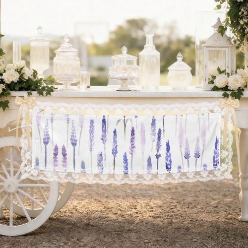 Peach Skin Tapestry with Lace Trim 40"x 12"