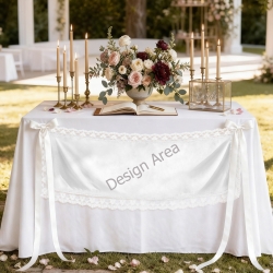 Peach Skin Tapestry with Lace Trim 50"x 15"
