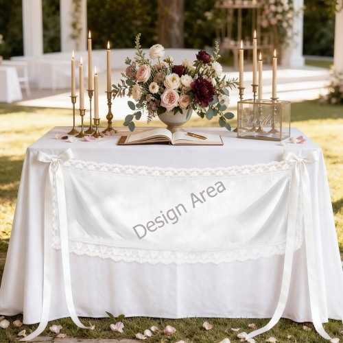 Peach Skin Tapestry with Lace Trim 50"x 15"