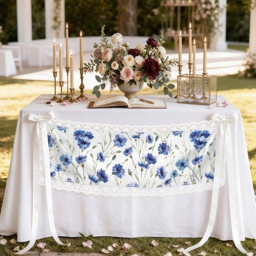 Peach Skin Tapestry with Lace Trim 50"x 15"