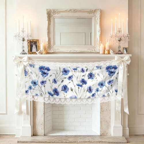 Peach Skin Tapestry with Lace Trim 50"x 15"