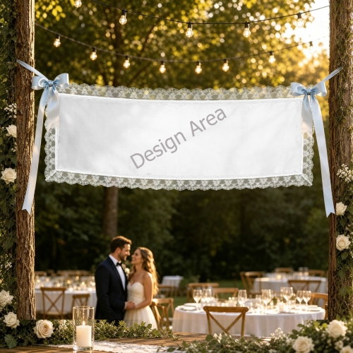 Peach Skin Tapestry with Lace Trim 63"x 20"