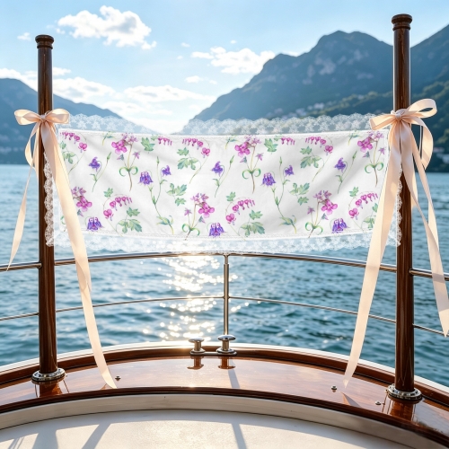 Peach Skin Tapestry with Lace Trim 63"x 20"