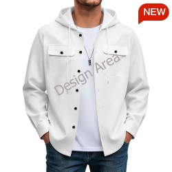 Men's Long‑Sleeve Hooded Shirt Jacket
