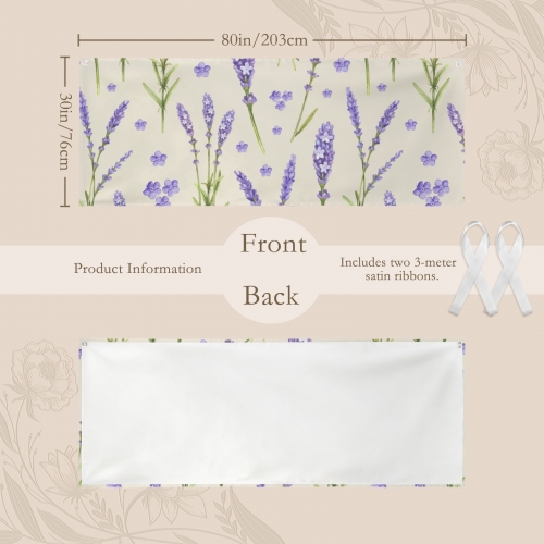 Peach Skin Tapestry with Satin Ribbons 80x30inch