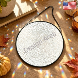 Round Textured Stained Glass Suncatcher 6.3inch