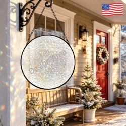 Round Textured Stained Glass Suncatcher 11.8inch