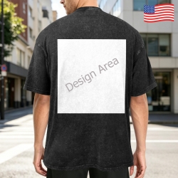 Men's Washed Cotton T-Shirt (Back Printing)(Model T92)