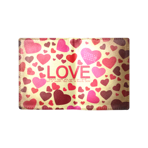 Love Elegant Pattern Men's Leather Wallet (Model 1612)