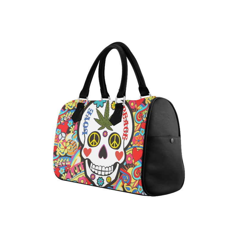 I Love Peace Skull Pattern Boston Handbag (Model 1621)