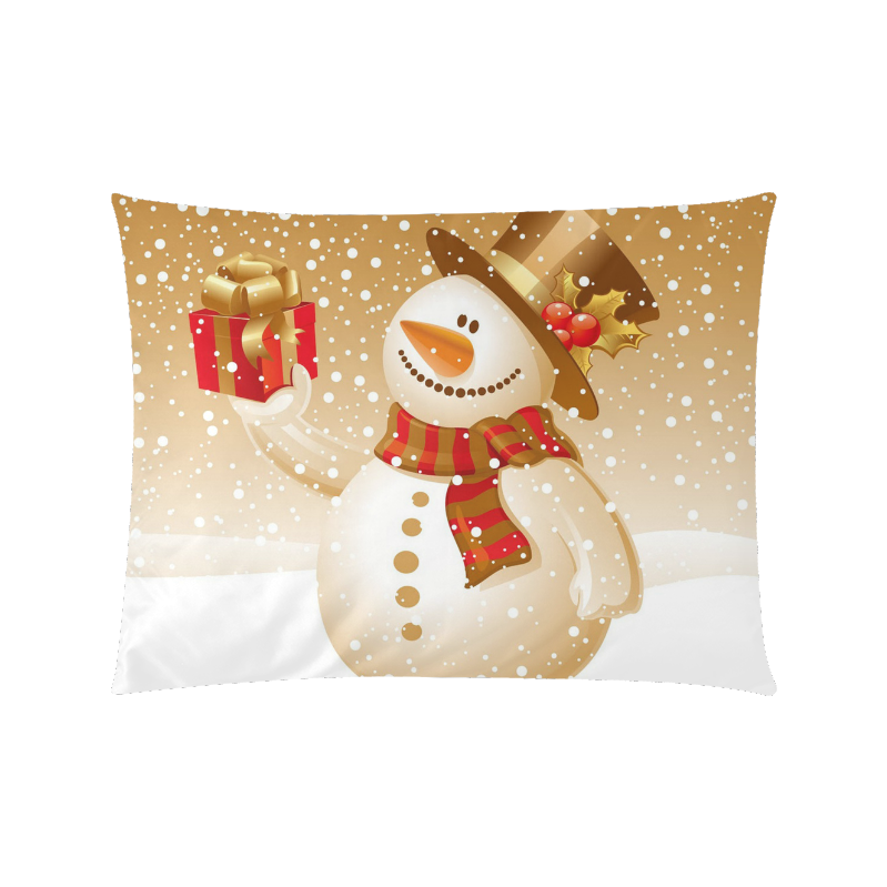 Snow Man Christmas Custom Zippered Pillow Case 20"x26"(Twin Sides)