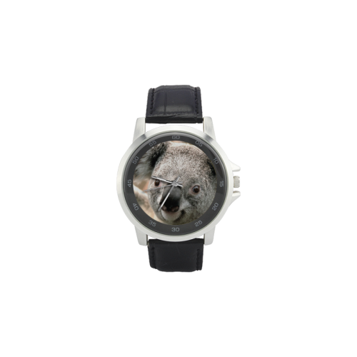 Koala Animal Unisex Stainless Steel Leather Strap Watch(Model 202)