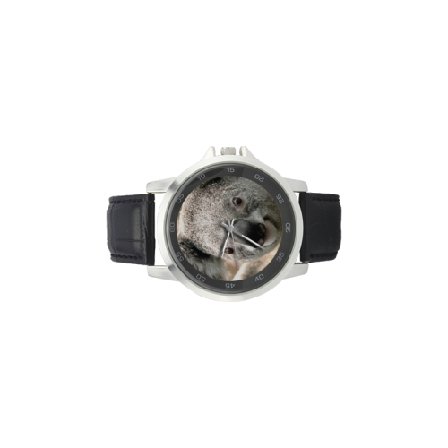 Koala Animal Unisex Stainless Steel Leather Strap Watch(Model 202)