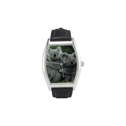 Koala Bear Barrel Style Leather Strap Watch(Model 207)