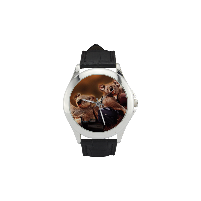 Cute Little Animal Koala Women's Classic Leather Strap Watch(Model 203)