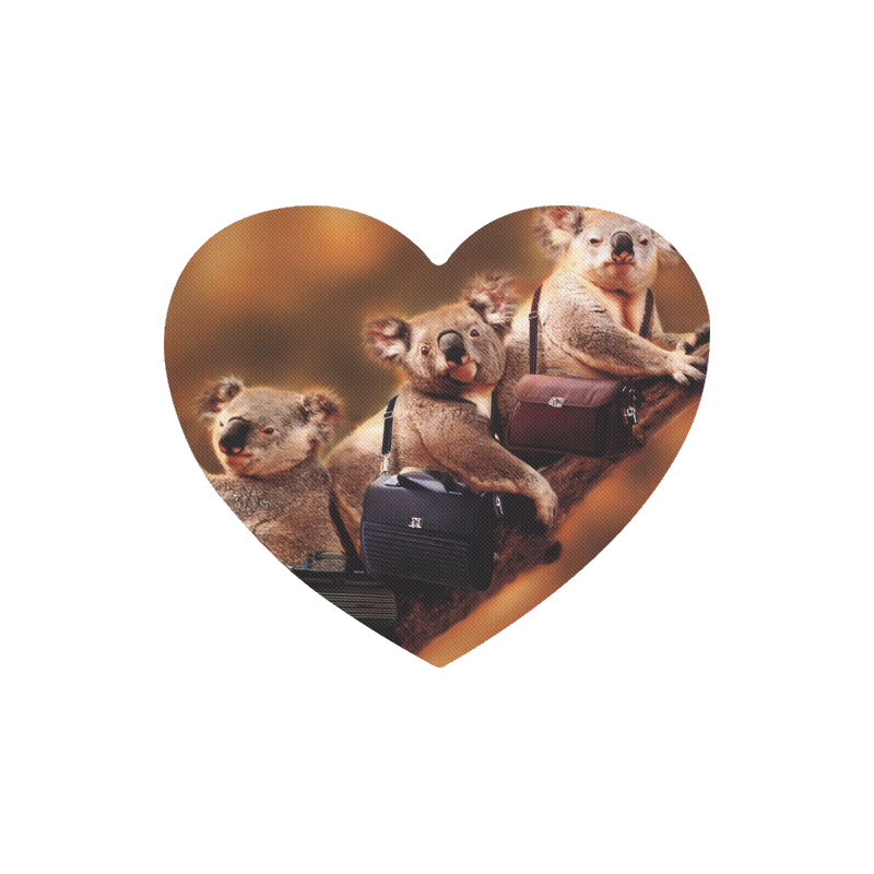 Cute Little Animal Koala Heart-shaped Mousepad