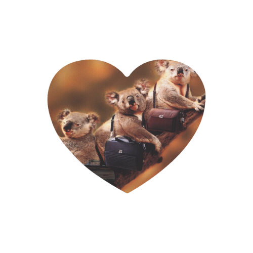 Cute Little Animal Koala Heart-shaped Mousepad