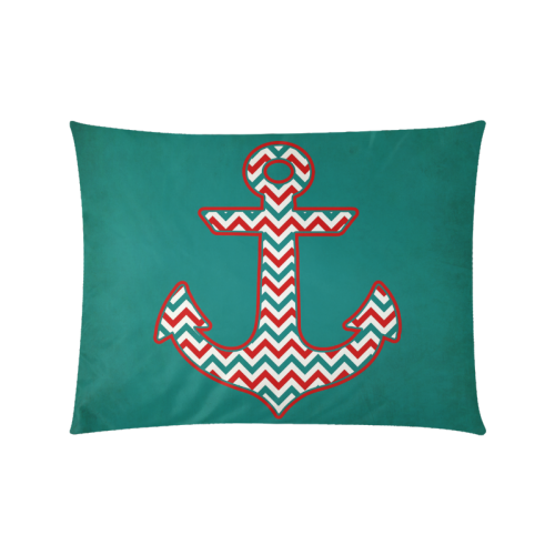 Chevron Pattern Anchor Custom Zippered Pillow Case 20"x26"(Twin Sides)